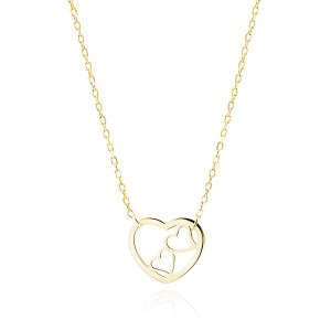 Colier argint placat cu aur galben cu inimi DiAmanti Z1820NG-DIA (Argint 925‰ 1,6 g.)